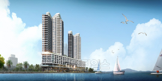 여수 웅천 디 아일랜드 조감도<한화건설 제공>